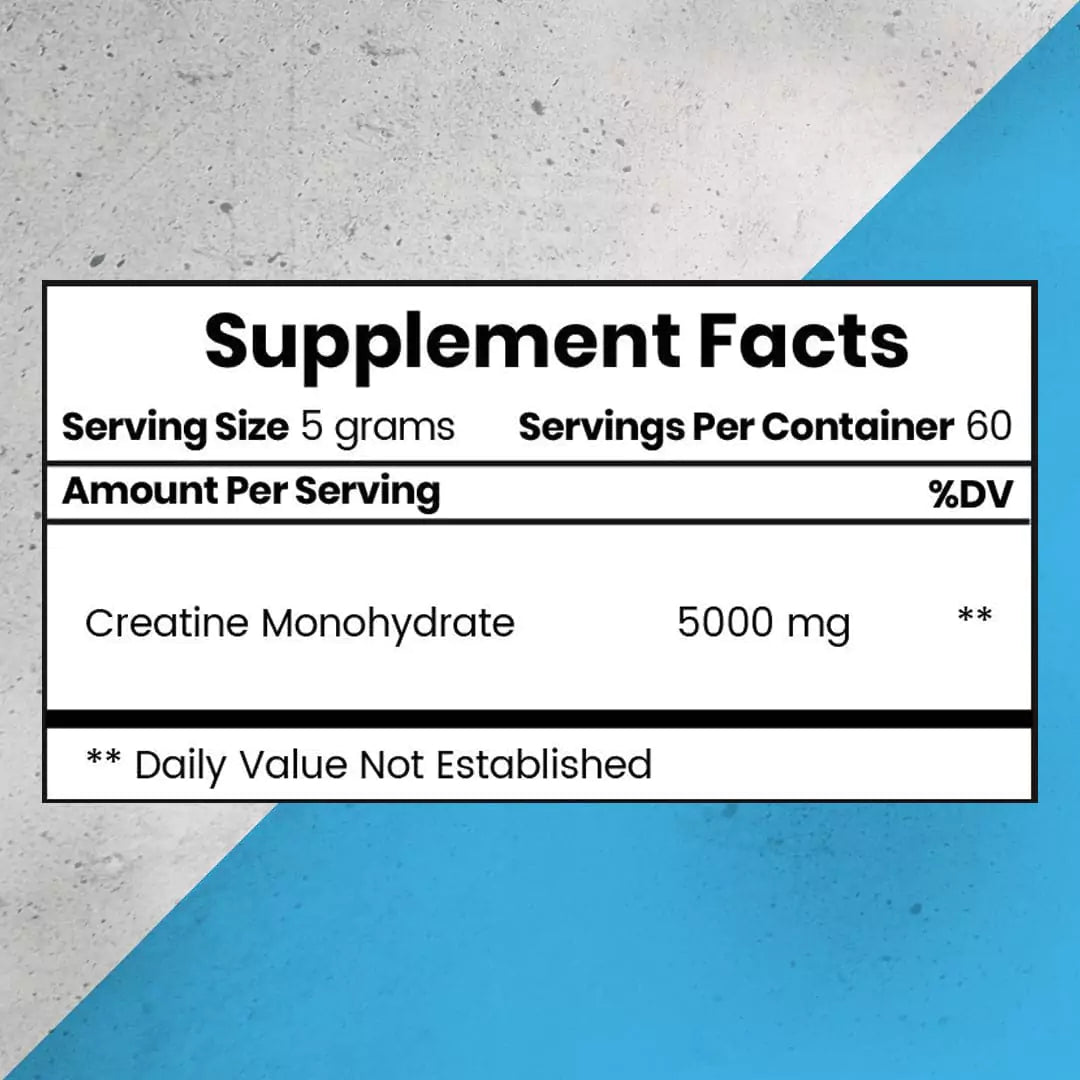 Supplement facts of Pure Creatine