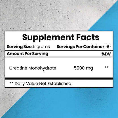 Supplement facts of Pure Creatine